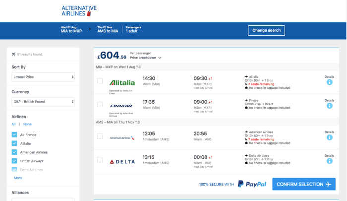 Search and Buy Open Jaw Flights